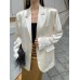 Long sleeved flat collar acetic acid suit
