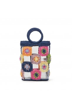RAINBOW CROCHET TILED MINI TOTE